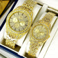Luxury Golden Couple Watch Set – Elegant Matching Watches